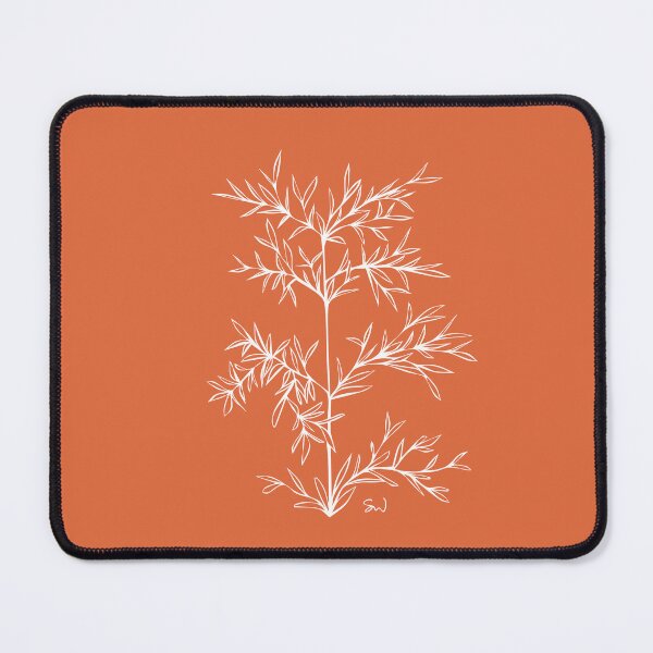 Item preview, Bamboo Line Drawing Symmetric Minimalist Aesthetic Natural Design Orange Coral designed and sold by SWSandraWechner.