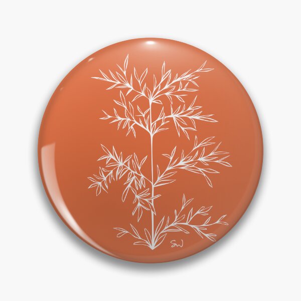 Item preview, Bamboo Line Drawing Symmetric Minimalist Aesthetic Natural Design Orange Coral designed and sold by SWSandraWechner.