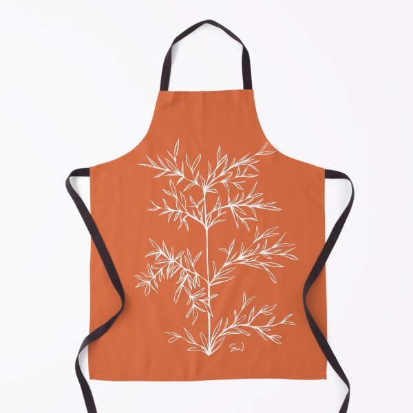 Item preview, Bamboo Line Drawing Symmetric Minimalist Aesthetic Natural Design Orange Coral designed and sold by SWSandraWechner.