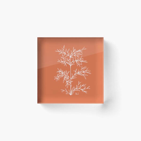 Item preview, Bamboo Line Drawing Symmetric Minimalist Aesthetic Natural Design Orange Coral designed and sold by SWSandraWechner.