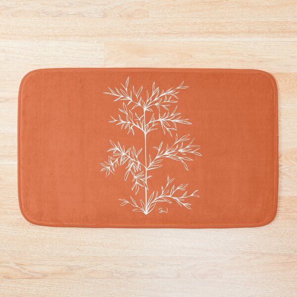Item preview, Bamboo Line Drawing Symmetric Minimalist Aesthetic Natural Design Orange Coral designed and sold by SWSandraWechner.