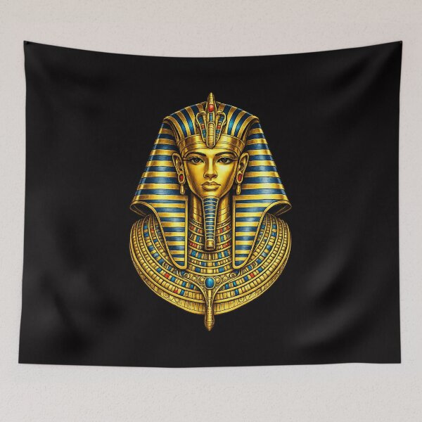 Item preview, Metallic Gold Pharaoh – Ancient Egypt Royal Mask Art designed and sold by GulfSignature.