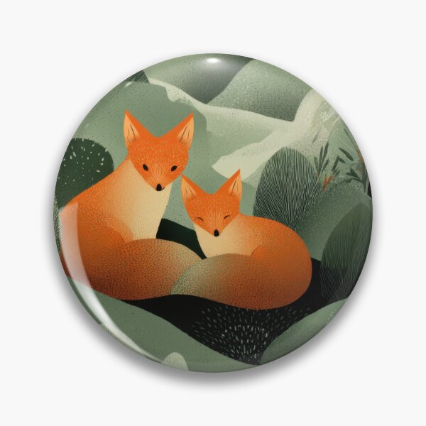 Item preview, Foxes resting in green hills designed and sold by anytka.