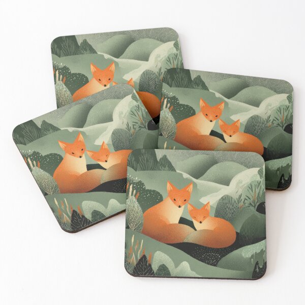Item preview, Foxes resting in green hills designed and sold by anytka.