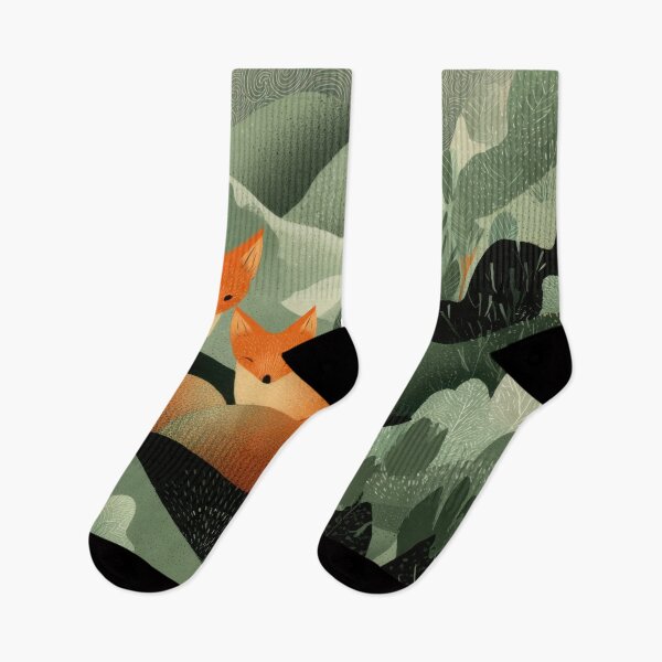 Item preview, Foxes resting in green hills designed and sold by anytka.