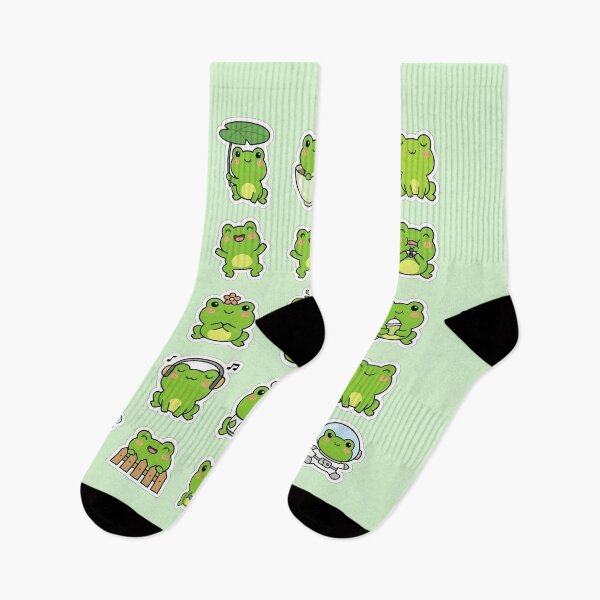 Item preview, Kawaii Frog Sticker Pack - 18 Cute Cartoon Frogs Sheet designed and sold by WowDezign.