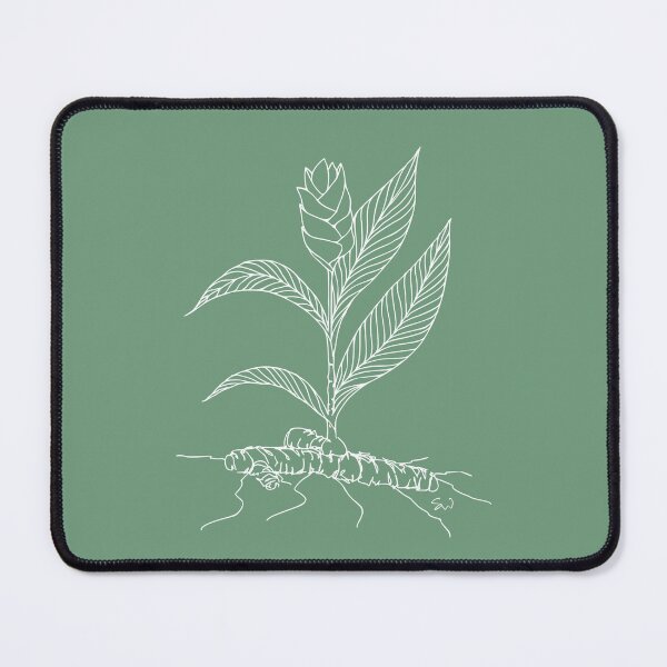 Item preview, Curcuma Line Drawing Symmetric Minimalist Aesthetic Natural Design Mint Green designed and sold by SWSandraWechner.