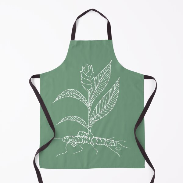 Item preview, Curcuma Line Drawing Symmetric Minimalist Aesthetic Natural Design Mint Green designed and sold by SWSandraWechner.
