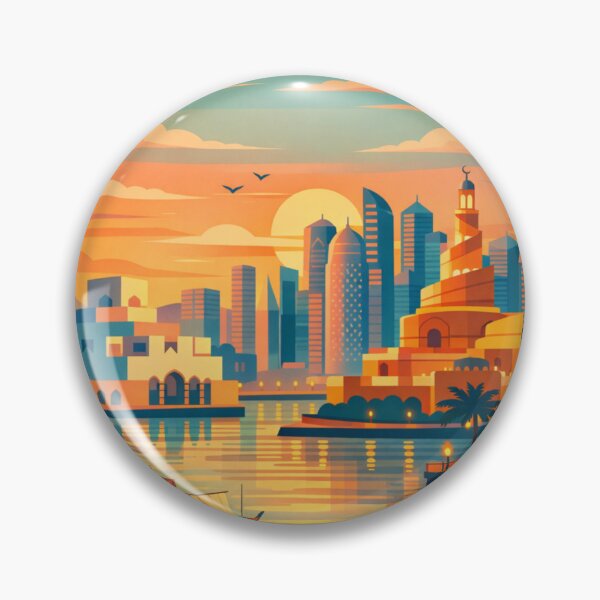 Item preview, Doha - Postcard Illustration  designed and sold by MatthewHeights.