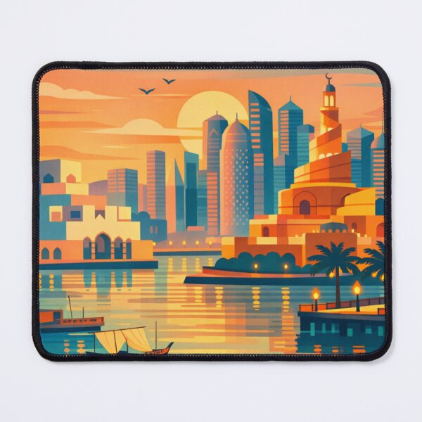Item preview, Doha - Postcard Illustration  designed and sold by MatthewHeights.