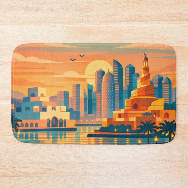 Item preview, Doha - Postcard Illustration  designed and sold by MatthewHeights.
