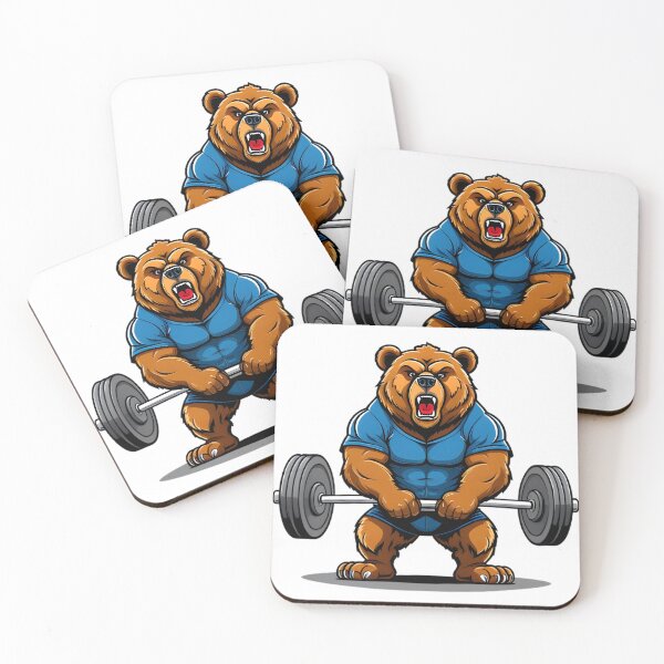 Item preview, Beast Mode Bear: Muscular Weightlifter Fitness Motivation Sticker designed and sold by Toro2k4.