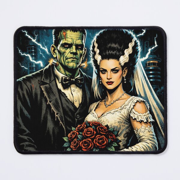 Item preview, Frankenstein and Bride of Frankenstein Wedding Vintage Gothic Horror Monster Couple designed and sold by Endthedisease.