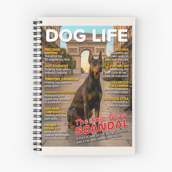 Item preview, DOG LIFE Magazine Cover – Doberman in Paris – The Foie Gras Scandal designed and sold by FrancophileFun.