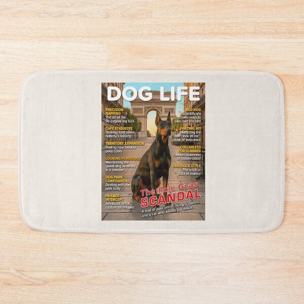 Item preview, DOG LIFE Magazine Cover – Doberman in Paris – The Foie Gras Scandal designed and sold by FrancophileFun.