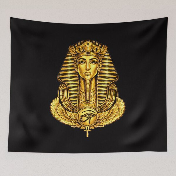 Item preview, Ancient Egyptian Pharaoh Mask – Golden Tutankhamun Royal Art designed and sold by GulfSignature.