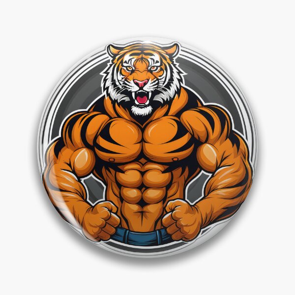 Item preview, Fierce Strength: Muscular Roaring Tiger Fitness Motivation Sticker designed and sold by Toro2k4.