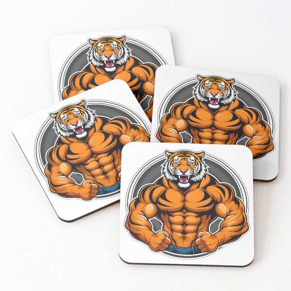Item preview, Fierce Strength: Muscular Roaring Tiger Fitness Motivation Sticker designed and sold by Toro2k4.