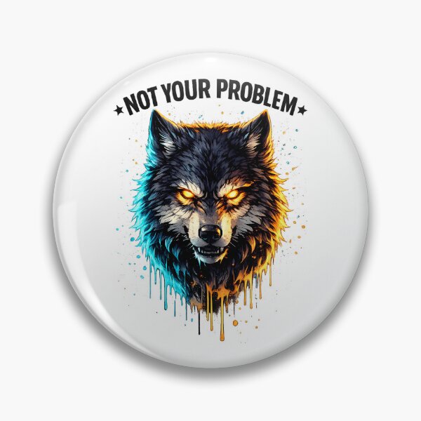 Item preview, Neon Wolf Streetwear Graphic – NOT YOUR PROBLEM Dark Aesthetic Wolf designed and sold by etuvibes.