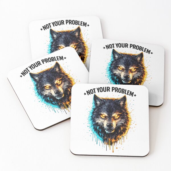 Item preview, Neon Wolf Streetwear Graphic – NOT YOUR PROBLEM Dark Aesthetic Wolf designed and sold by etuvibes.
