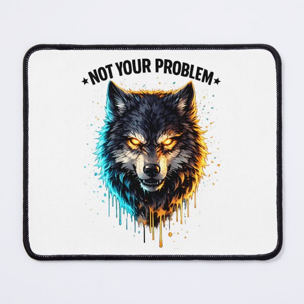 Item preview, Neon Wolf Streetwear Graphic – NOT YOUR PROBLEM Dark Aesthetic Wolf designed and sold by etuvibes.