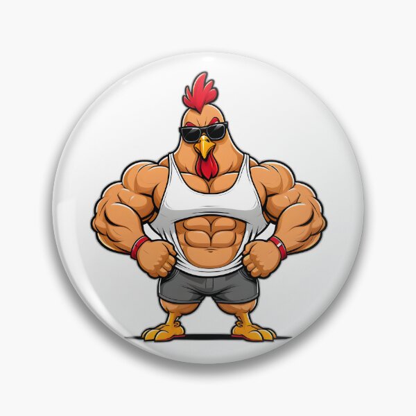 Item preview, Cock-a-Doodle-Swole: Ripped Rooster Gym Motivation Sticker designed and sold by Toro2k4.