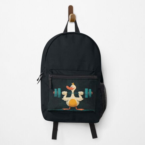 Item preview, Duck lifts weights in gym setting designed and sold by anytka.