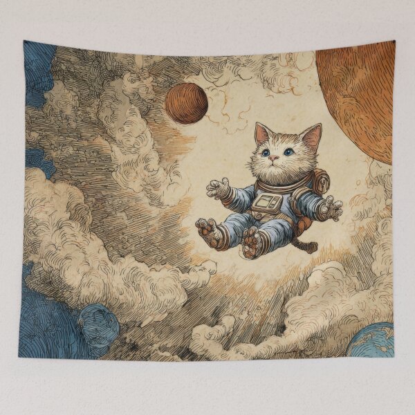 Item preview, Cat in space floats by planets designed and sold by anytka.