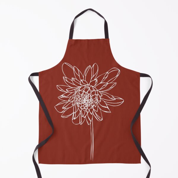 Item preview, Dahlia Flower, Line Drawing Symmetric Minimalist Aesthetic Natural Design Rusty Red designed and sold by SWSandraWechner.