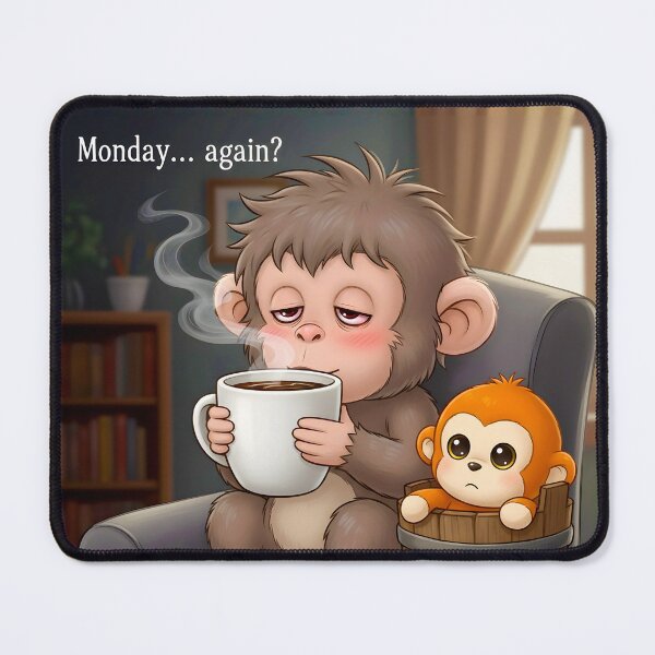 Item preview, Monday Morning Mood Punch Monkey Coffee Lover designed and sold by Oddly Blessed.
