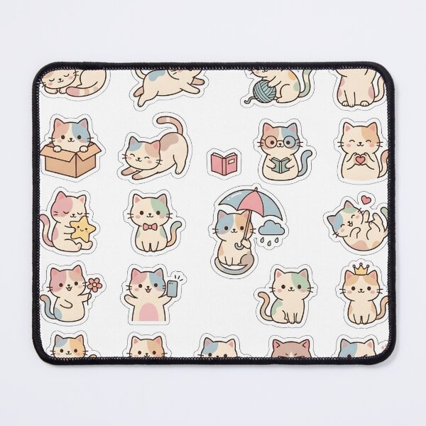 Item preview, Kawaii Cat Sticker Pack - 20 Cute Pastel Cats Sticker Sheet designed and sold by WowDezign.