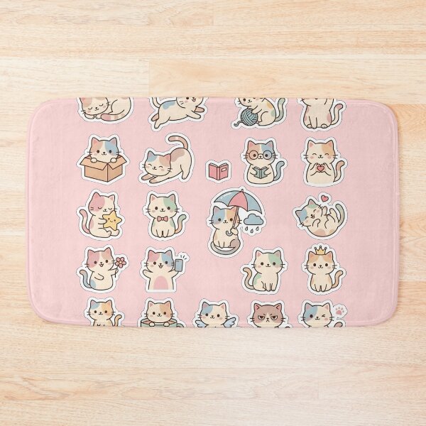 Item preview, Kawaii Cat Sticker Pack - 20 Cute Pastel Cats Sticker Sheet designed and sold by WowDezign.