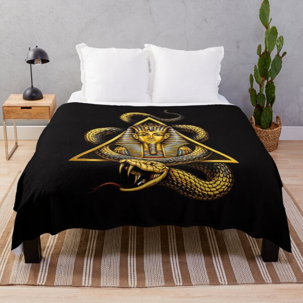 Item preview, Golden Pharaoh Tutankhamun – Falcon, Ankh and Sacred Cobra Art designed and sold by GulfSignature.