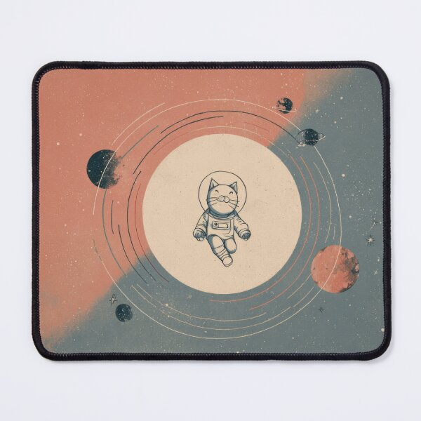 Item preview, Cat astronaut floats in space scene designed and sold by anytka.