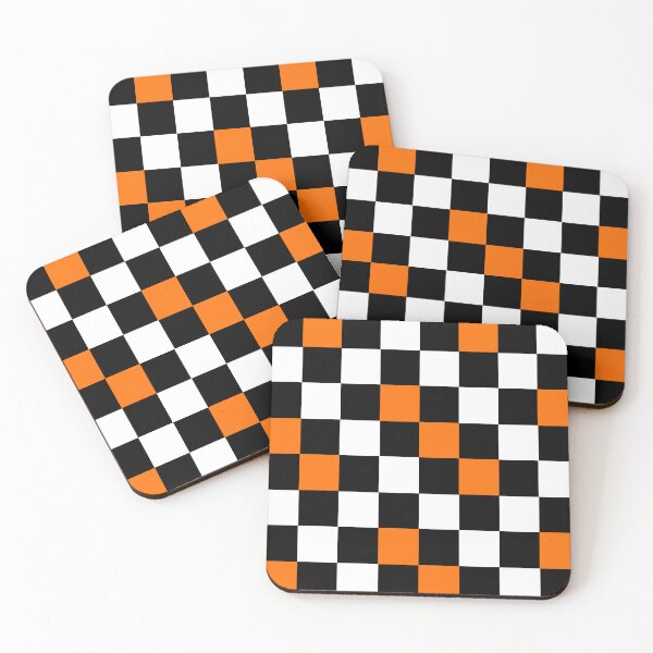 Item preview, Orange Black White Checkered Pattern Design - Dark designed and sold by PatternTitan.