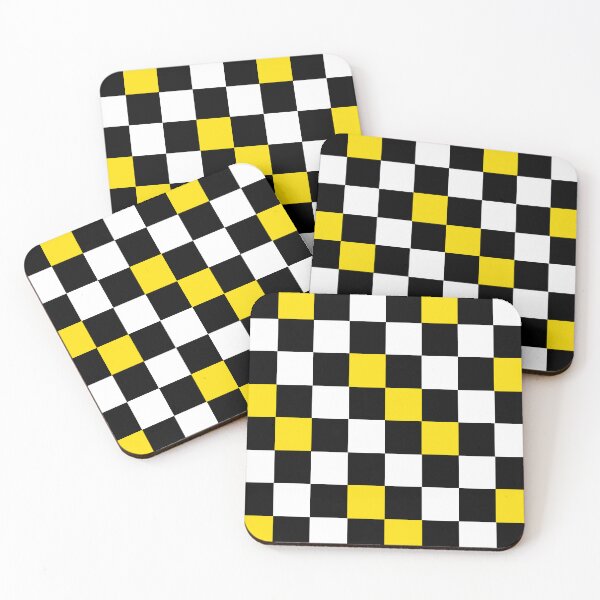 Item preview, Yellow Black White Checkered Pattern Design - Dark designed and sold by PatternTitan.