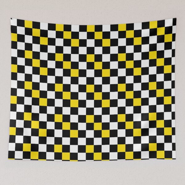 Item preview, Yellow Black White Checkered Pattern Design - Dark designed and sold by PatternTitan.