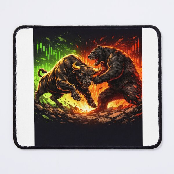 Item preview, Bull vs Bear Market Battle – Stock Trading Candlestick Chart Design designed and sold by VolatilityEdge.