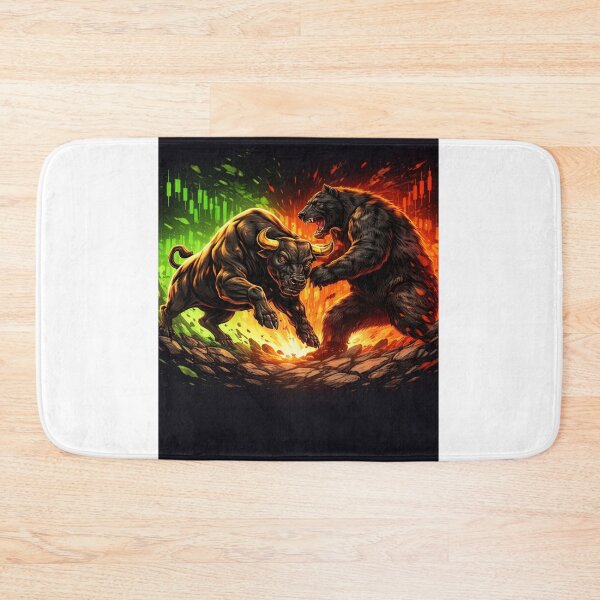 Item preview, Bull vs Bear Market Battle – Stock Trading Candlestick Chart Design designed and sold by VolatilityEdge.