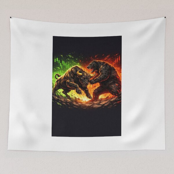 Item preview, Bull vs Bear Market Battle – Stock Trading Candlestick Chart Design designed and sold by VolatilityEdge.