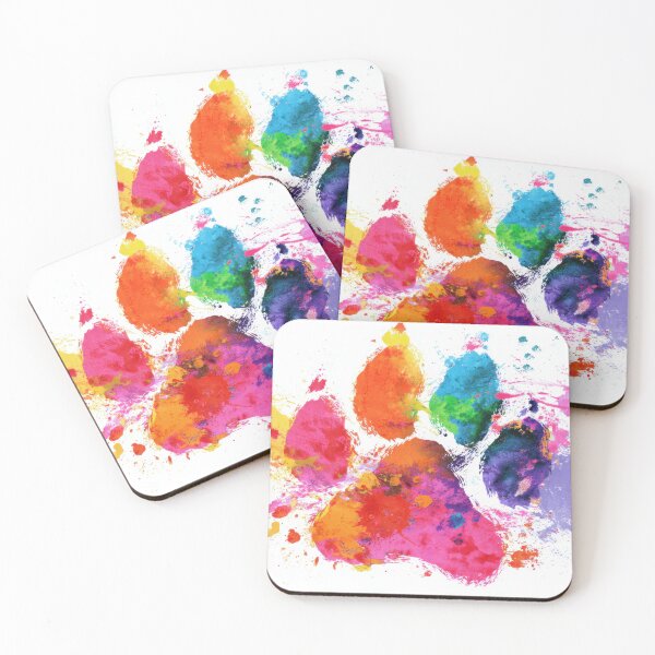 Item preview, Colorful paw print made of paint designed and sold by anytka.