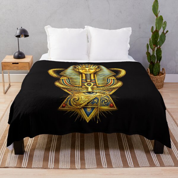 Item preview, Sacred Golden Pharaoh – Ancient Egyptian Royal Mask Art designed and sold by GulfSignature.
