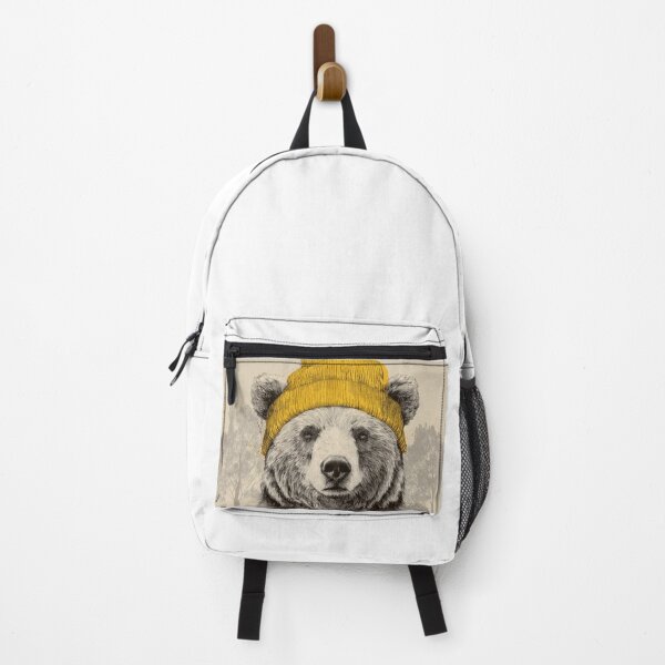 Item preview, Bear wearing a yellow beanie hat designed and sold by anytka.