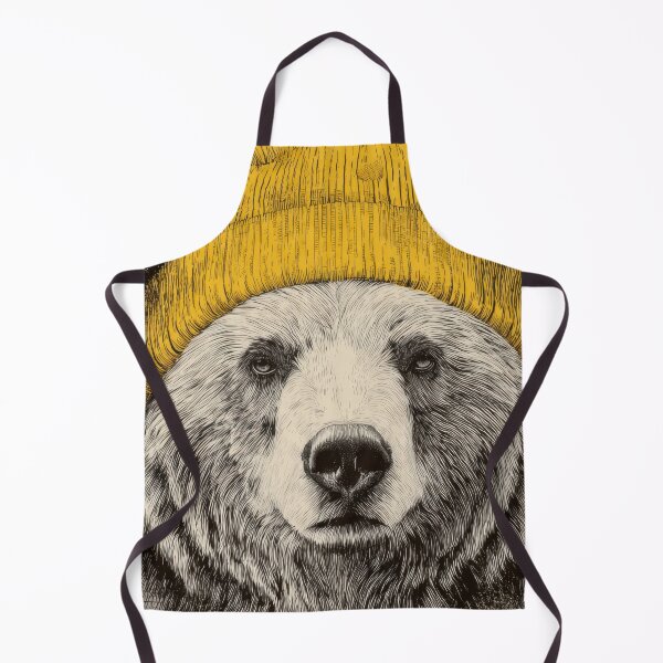 Item preview, Bear wearing a yellow beanie hat designed and sold by anytka.