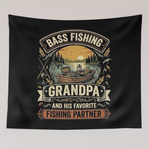 Item preview, Bass Fishing Grandpa Favorite Fishing Partner designed and sold by YalenArt.