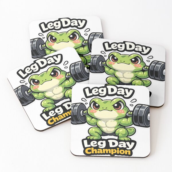 Item preview, Kawaii Frog Leg Day Champion – Fitness Bodybuilding Mascot designed and sold by les3cerises.