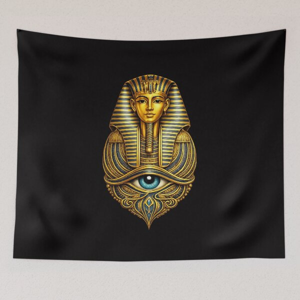 Item preview, Ancient Egypt King Tut – Golden Pharaoh Mask Illustration designed and sold by GulfSignature.