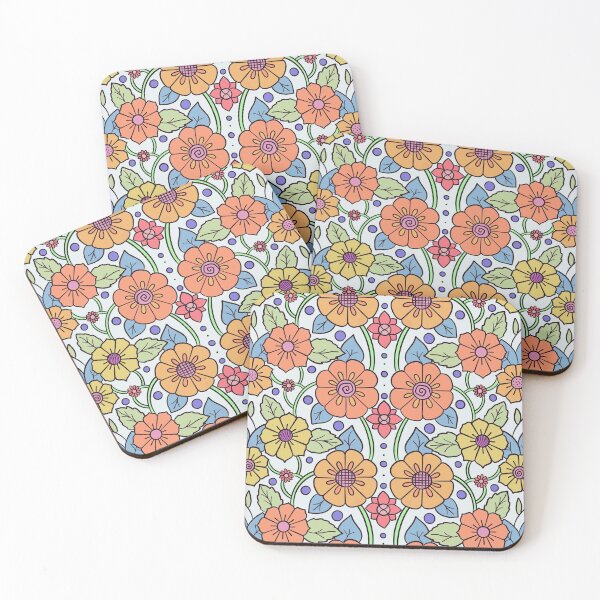 Item preview, Hand drawn flowers Intertwined pattern | bright colors designed and sold by rose-michele.