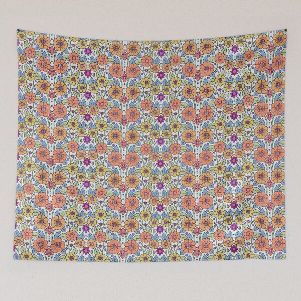 Item preview, Hand drawn flowers Intertwined pattern | bright colors designed and sold by rose-michele.