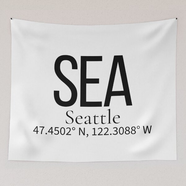 Item preview, SEA Seattle USA Airport Code Minimalist Travel Sticker - Coordinates Art designed and sold by Sparkledust Creations.